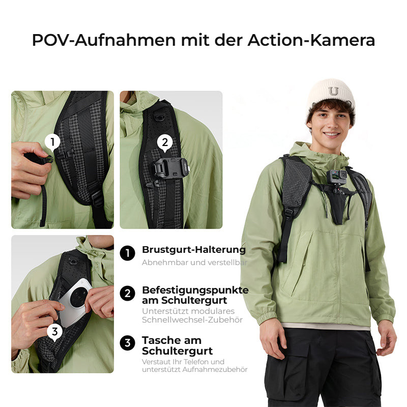 Ulanzi TP01 Travel Photography Backpack 25L – Připraveno pro POV natáčení