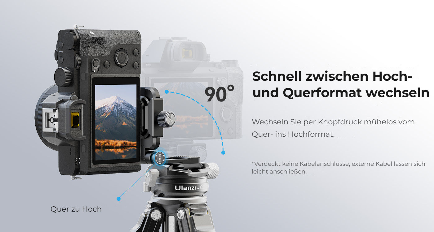 Ulanzi UKA08 Uka Camera Foldable L-Bracket – Rychlé přepínání mezi svislou a vodorovnou polohou