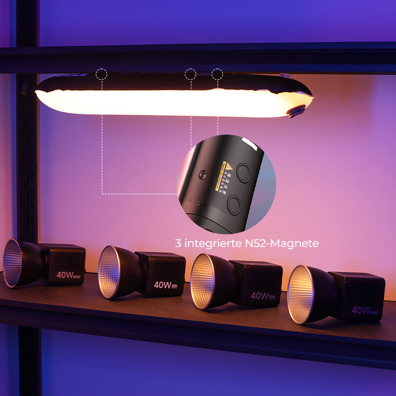 Ulanzi UA20C 20W RGB Magnetic Air Tube Light – Tři magnety N52