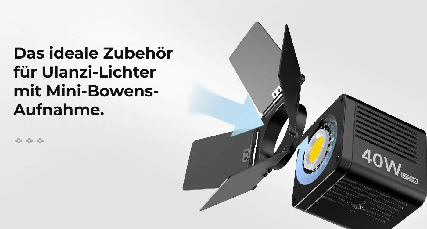 Ulanzi M4 4-Leaf Barndoors – Ideální doplněk pro světla s Mini Bowens