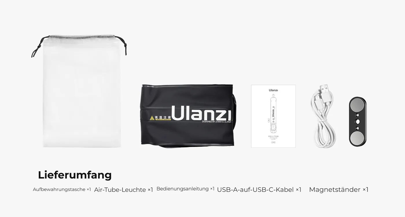 Ulanzi UA12 12W nafukovací světlo – Obsah balení