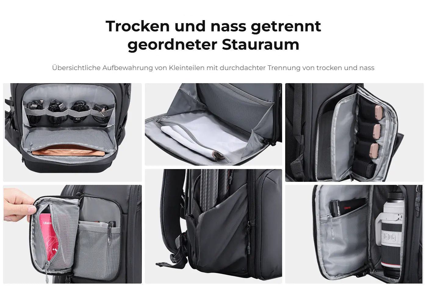 Ulanzi BP10 Hardshell Camera Backpack – Oddělený suchý a mokrý prostor