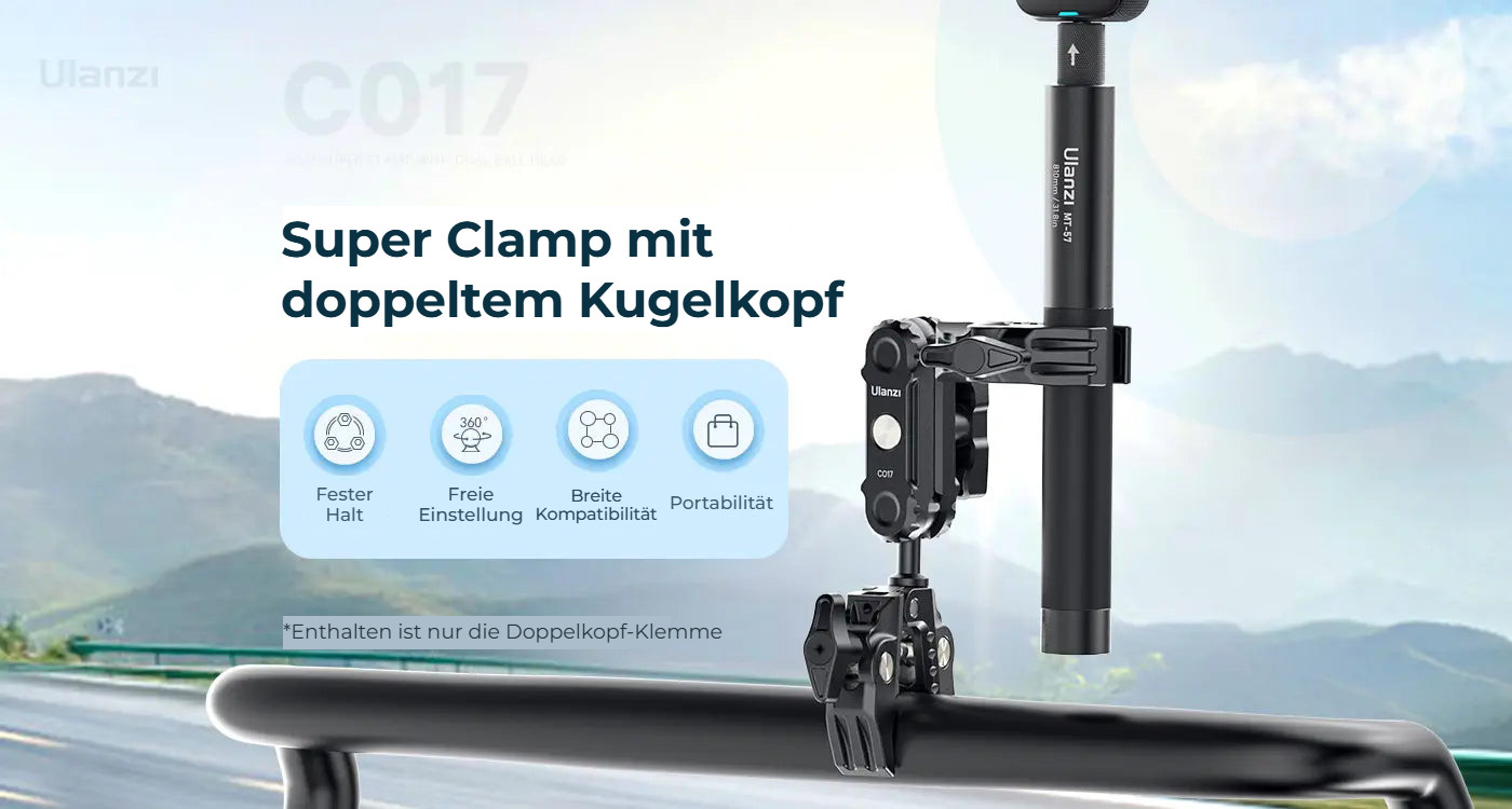 Ulanzi CO17 Super Clamp s dvojitou kulovou hlavou