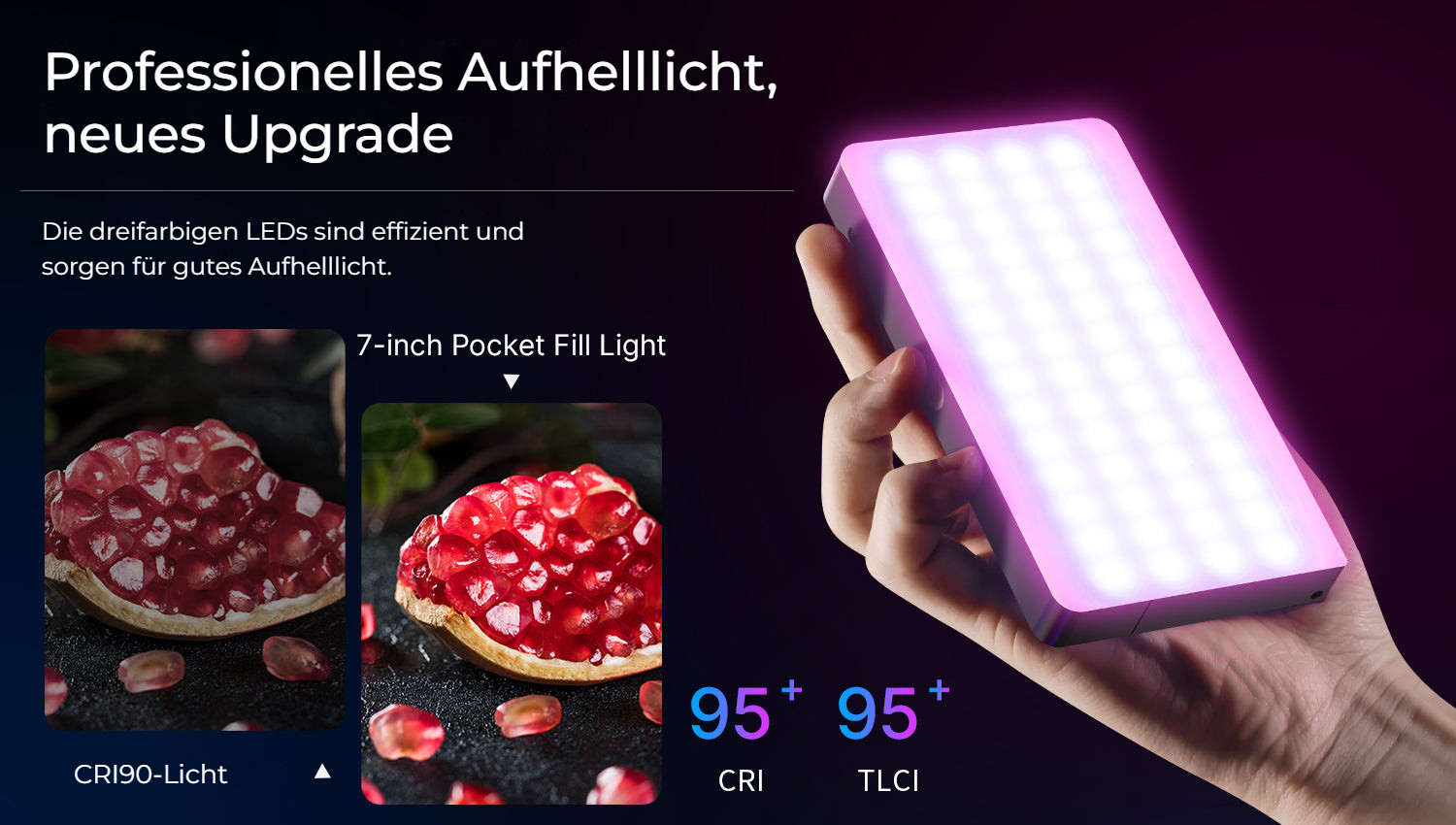 Ulanzi LT002 kapesní světlo RGB – Profesionální přisvětlení s CRI ≥ 95