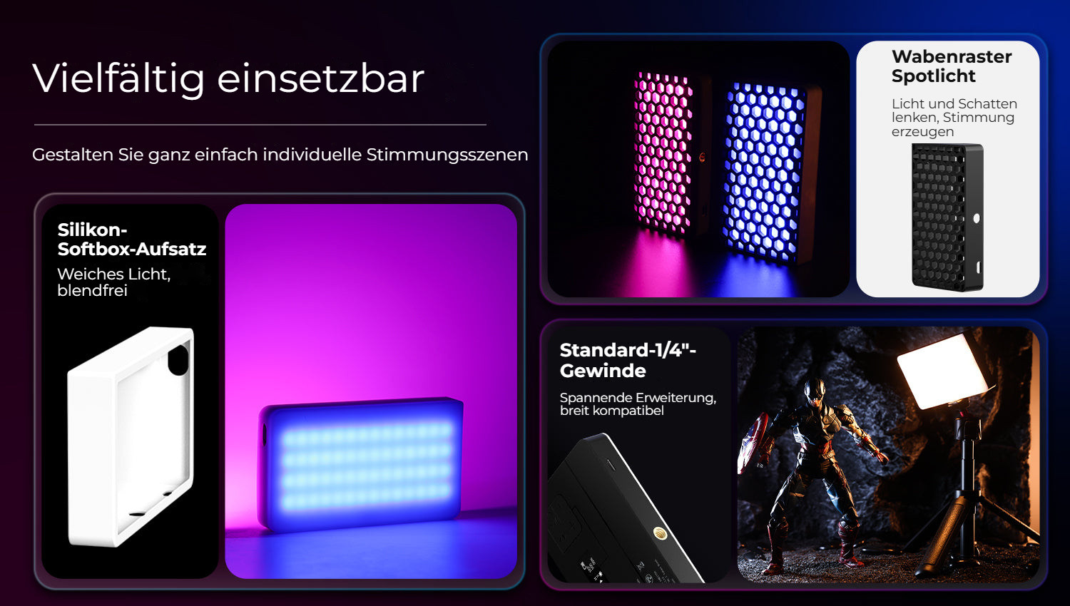Ulanzi LT002 kapesní světlo RGB – Mnoho způsobů využití