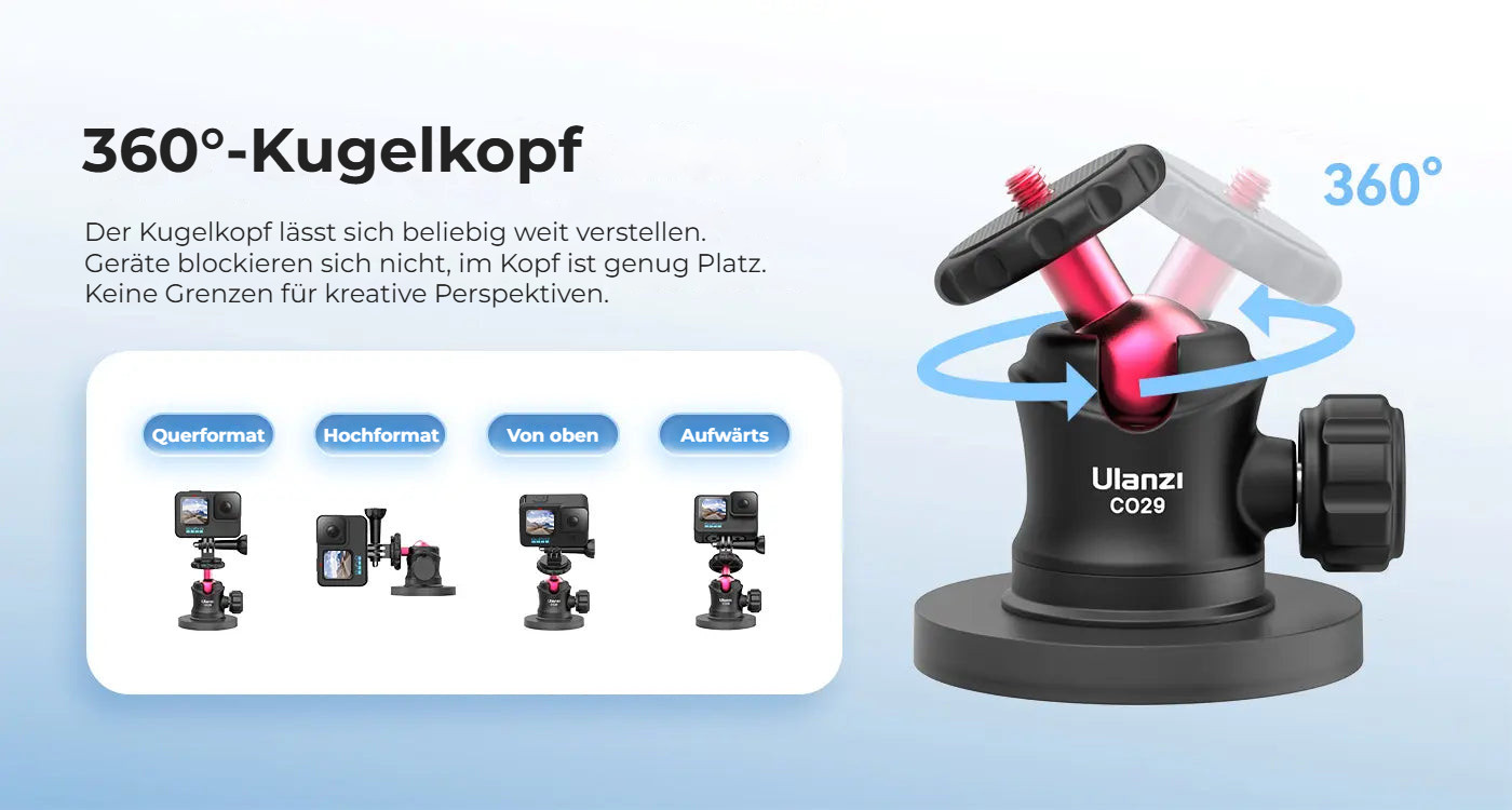Ulanzi Magnetic Camera Mount for GoPro – Univerzální kulová hlava 360°