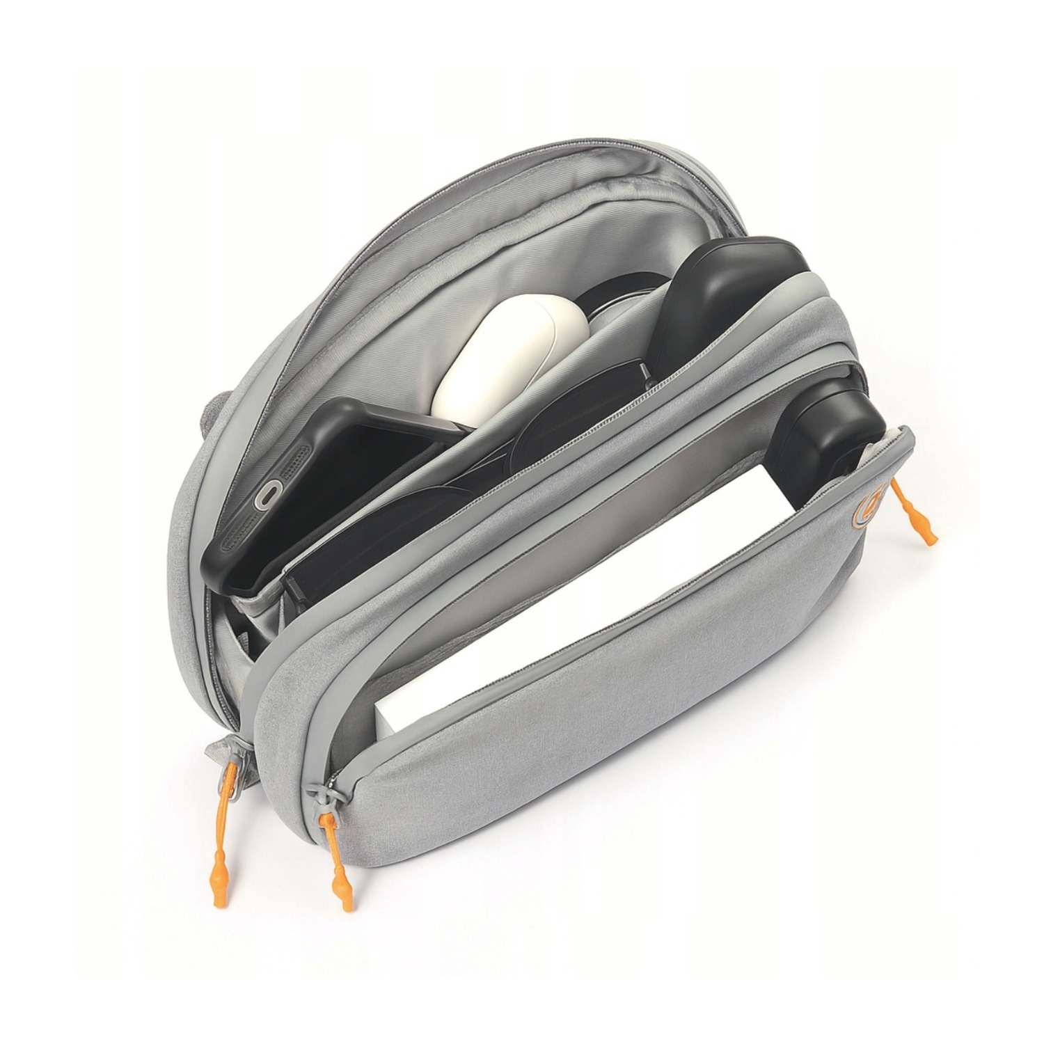 Ulanzi YY08 TechLite Sling Bag šedá – Kapsy a elastické organizéry