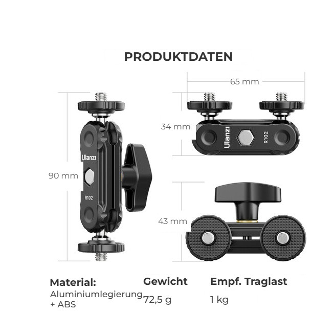 Ulanzi R102 Dual 1/4 Grip – Parametry