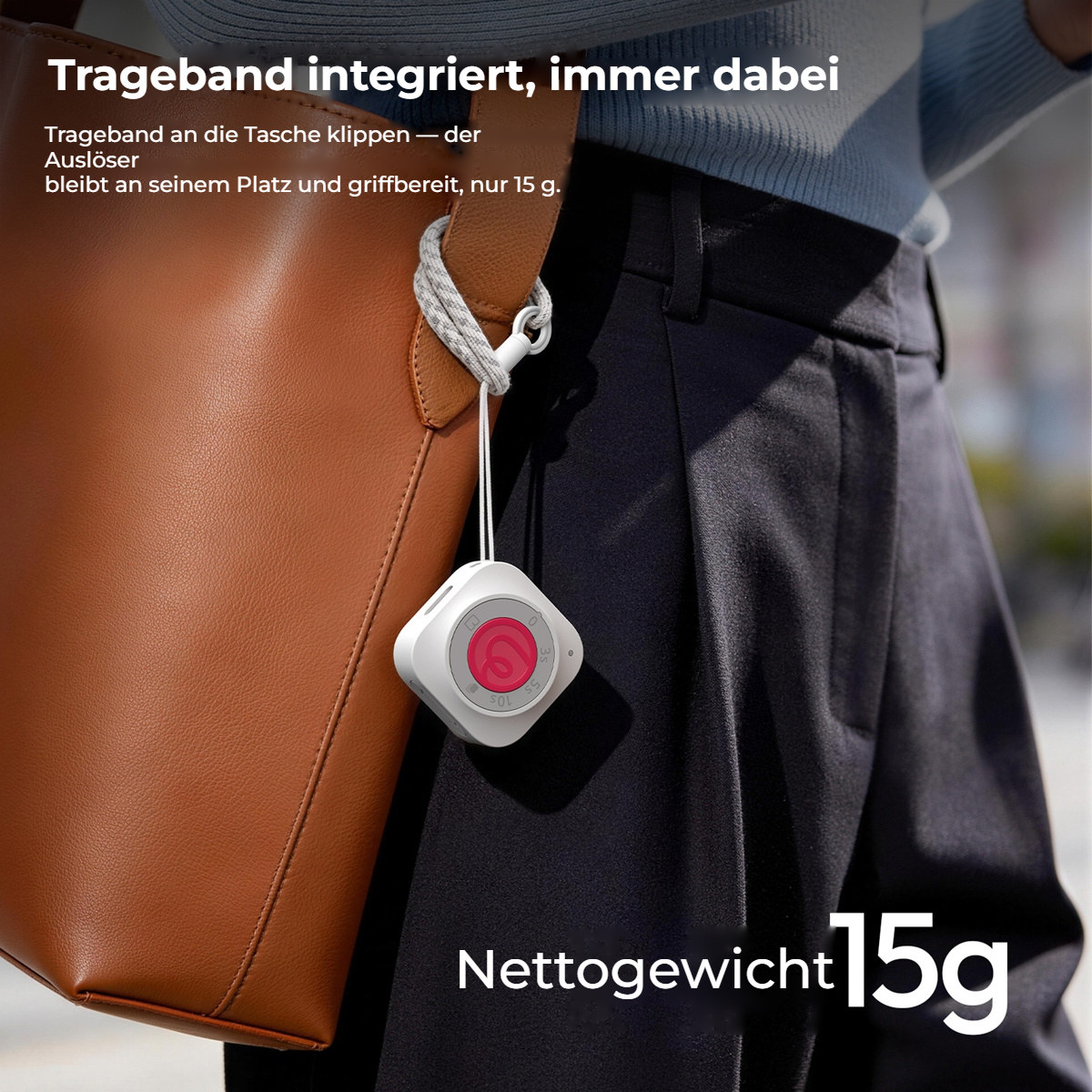 Ulanzi UT01 bluetooth dálková spoušť a scroller, bílá – Poutko na tašku, jen 15 g