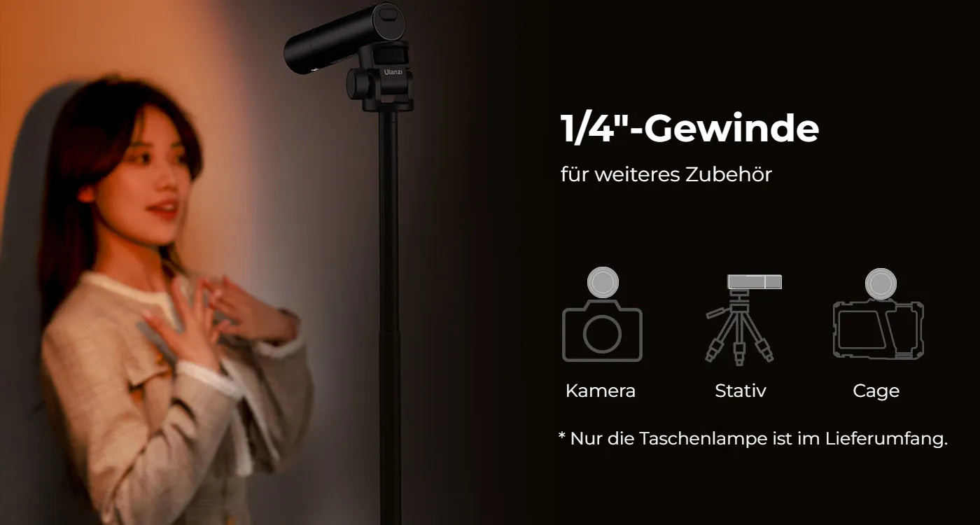 Ulanzi LM07 Videography Flashlight – Závit 1/4″ pro další příslušenství