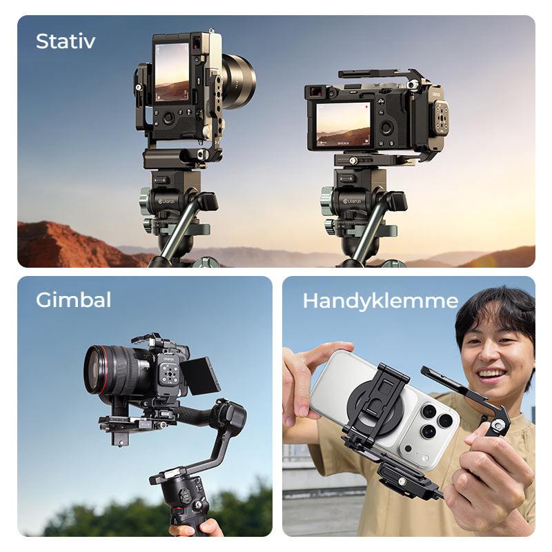 Ulanzi XJ01 Folding Handle Camera Cage – Na stativ, gimbal i do ruky